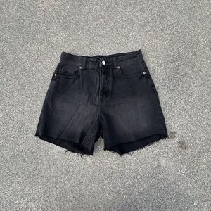 H&M Cut Off Shorts Womens 8 (30x5) Black Denim Regular Classic High Rise